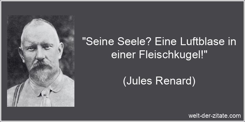 Jules Renard Zitat Seele: Seine Seele? Eine Luftblase in einer