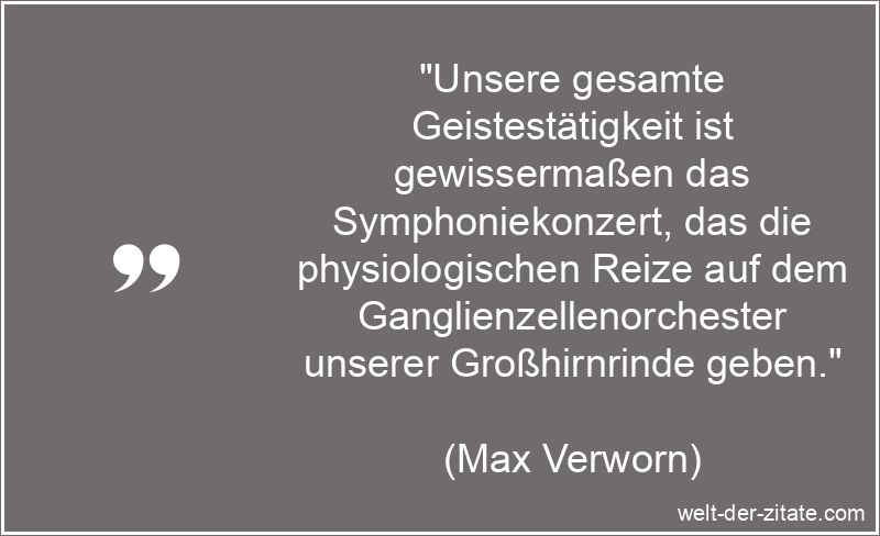 Max Verworn Zitat Physiologie: Unsere gesamte Geistestätigkeit ist