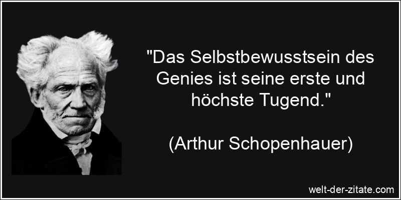 Arthur Schopenhauer Zitat Selbstbewusstsein: Das Selbstbewusstsein