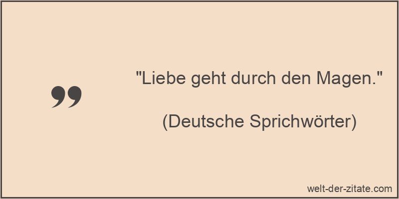 Liebe geht durch den Magen.