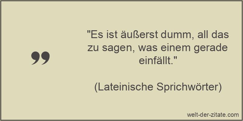 „Es ist äußerst dumm, all das zu sagen, was einem gerade einfällt.“ Es ist äußerst dumm, all das zu sagen, was einem gerade einfällt.