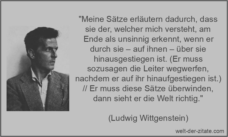 Ludwig Wittgenstein Zitat Sätze: Meine Sätze erläutern dadurch,
