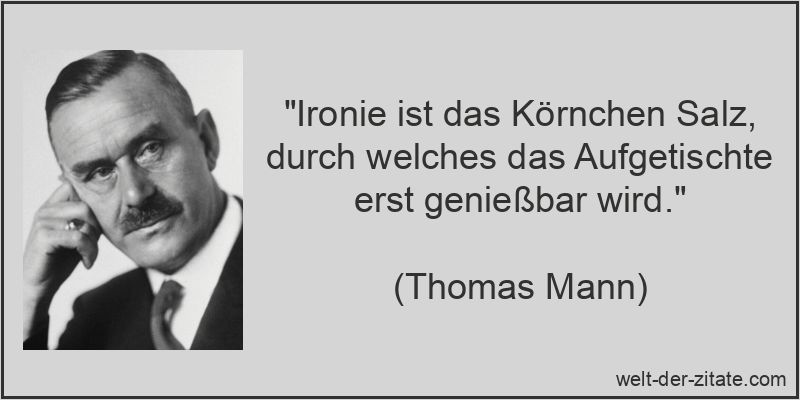 Thomas Mann Zitat Ironie: Ironie ist das Körnchen Salz, durch