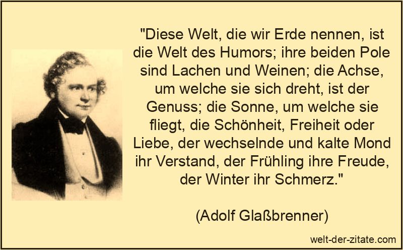 Diese Welt, die wir Erde nennen, ist die Welt des Humors; ihre beiden