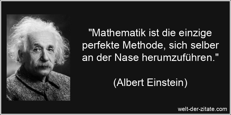 Mathematik ist die einzige perfekte Methode, sich selber an der Nase
