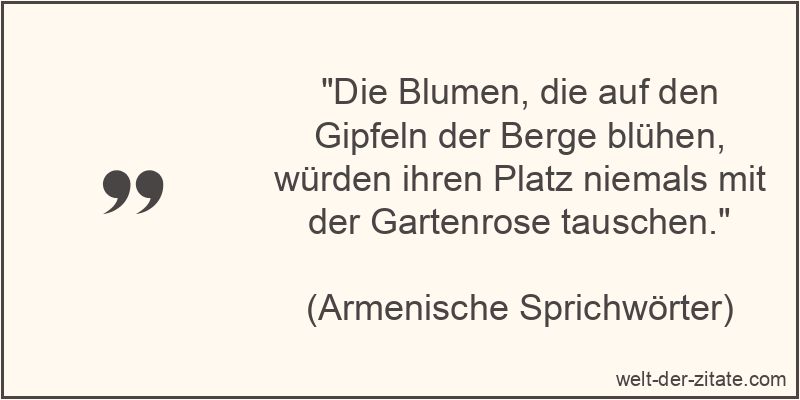 Die Blumen, die auf den Gipfeln der Berge blühen, würden ihren