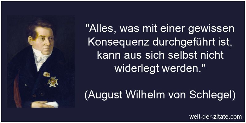 „Alles, was mit einer gewissen Konsequenz durchgeführt ist, kann aus sich selbst nicht widerlegt werden.“ Alles, was mit einer gewissen Konsequenz durchgeführt ist, kann aus