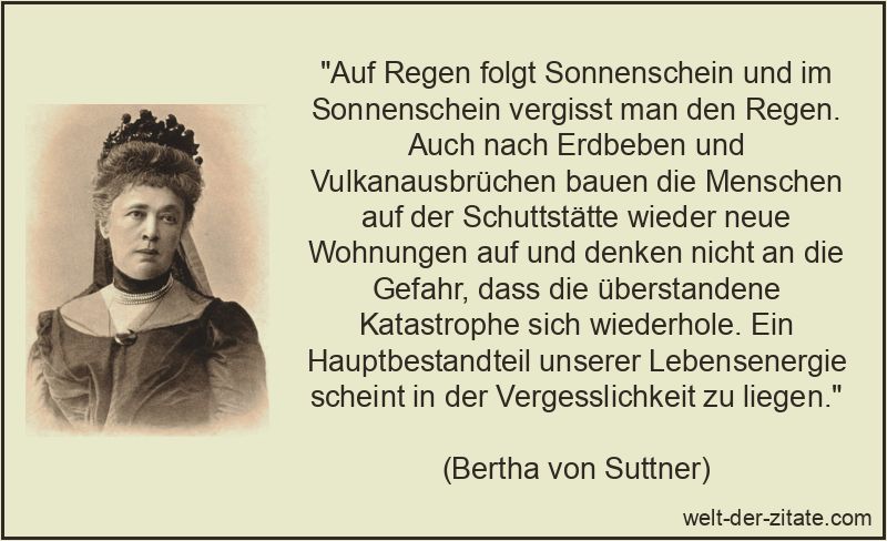 Auf Regen folgt Sonnenschein und im Sonnenschein vergisst man den