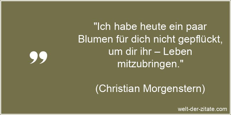 Ich habe heute ein paar Blumen für dich nicht gepflückt, um dir ihr