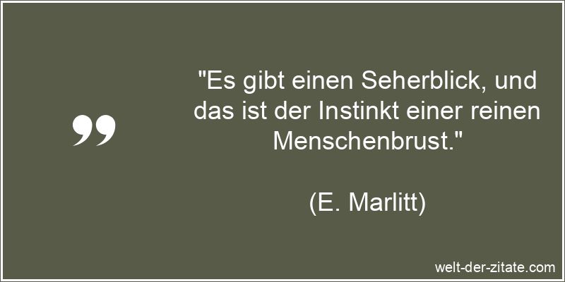 Es gibt einen Seherblick, und das ist der Instinkt einer reinen