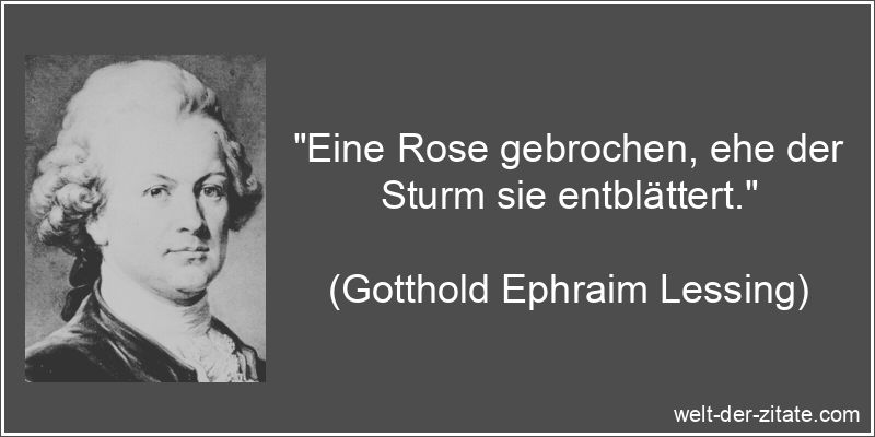 Eine Rose gebrochen, ehe der Sturm sie entblättert.