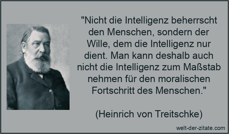 Nicht die Intelligenz beherrscht den Menschen, sondern der Wille, dem