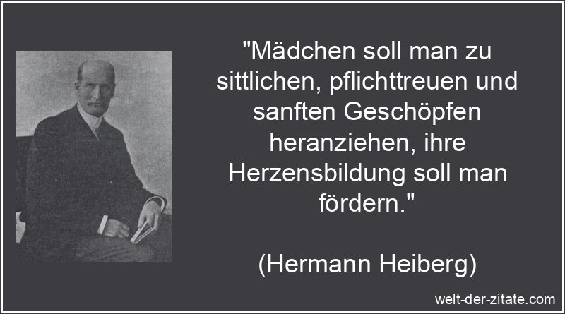 Mädchen soll man zu sittlichen, pflichttreuen und sanften