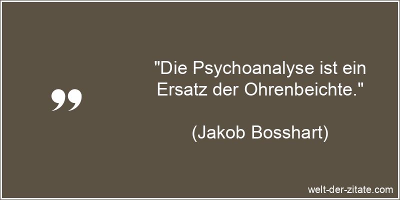 Die Psychoanalyse ist ein Ersatz der Ohrenbeichte.