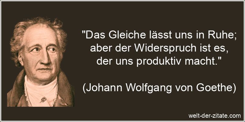 Das Gleiche lässt uns in Ruhe; aber der Widerspruch ist es, der uns