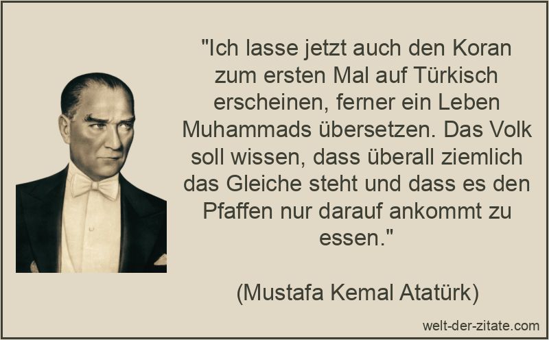 Ich lasse jetzt auch den Koran zum ersten Mal auf Türkisch