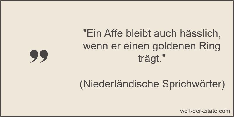 Ein Affe bleibt auch hässlich, wenn er einen goldenen Ring trägt.