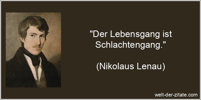 Der Lebensgang ist Schlachtengang.