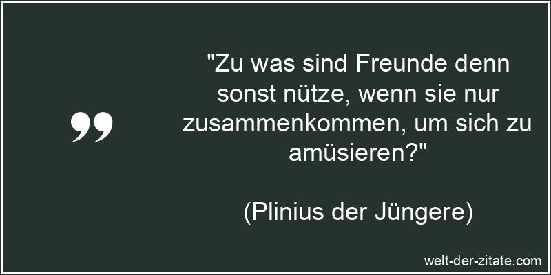 Zu was sind Freunde denn sonst nütze, wenn sie nur zusammenkommen,