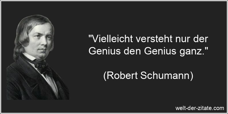 Vielleicht versteht nur der Genius den Genius ganz.