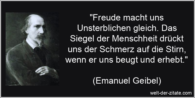 Freude macht uns Unsterblichen gleich. Das Siegel der Menschheit