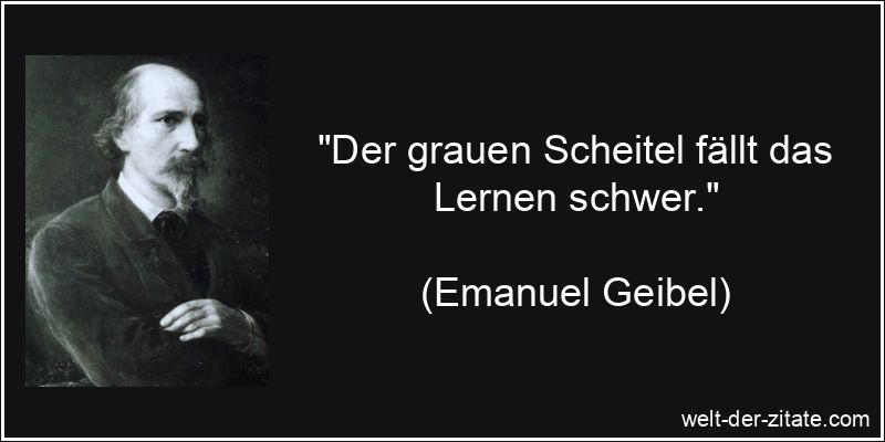Der grauen Scheitel fällt das Lernen schwer.