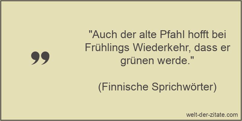 Auch der alte Pfahl hofft bei Frühlings Wiederkehr, dass er grünen