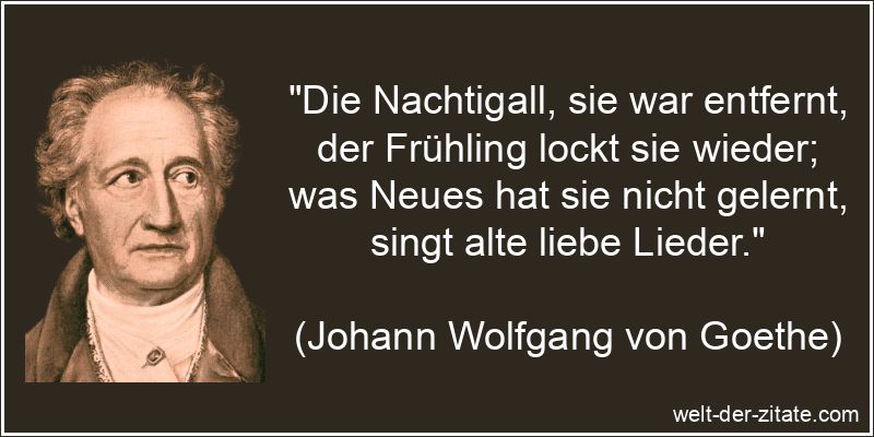 Die Nachtigall, sie war entfernt, der Frühling lockt sie wieder; was